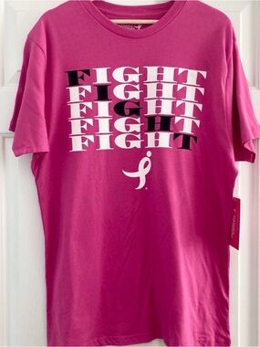 Susan G Komen Fight Breast Cancer Awareness Graphic Tee Pink Size Large